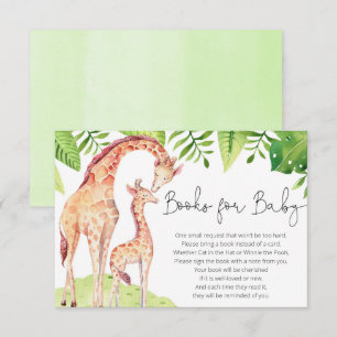 Tarjeta De Recepción Giraffe libros de safari neutrales de género para 