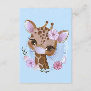 Tarjeta De Recepción Giraffe Lover Cuate Baby Giraffe Con Flor