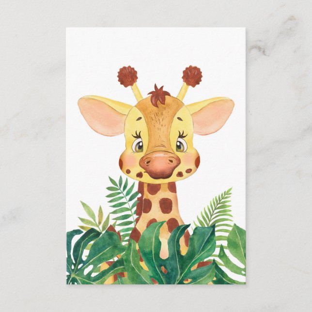 Tarjeta De Recepción Giraffe Lover Cute Baby Giraffe (Anverso)