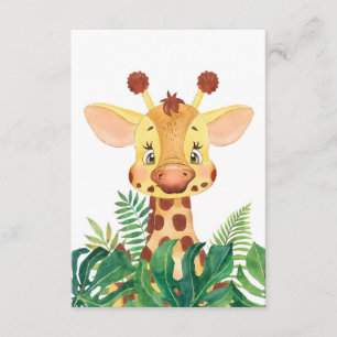 Tarjeta De Recepción Giraffe Lover Cute Baby Giraffe