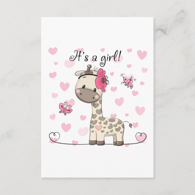 Tarjeta De Recepción Giraffe Lover Es Una Giraffe Chica (Anverso)