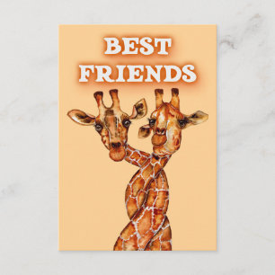 Tarjeta De Recepción Giraffe Lover Girafes África Mejor Amigos