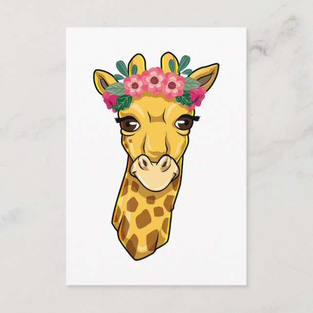 Tarjeta De Recepción Giraffe Lover Giraffe Flor Wreath (Anverso)