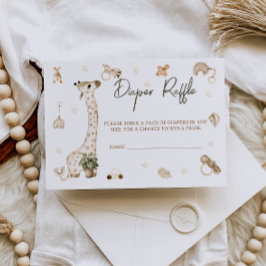 Tarjeta De Recepción Giraffe Nursery Boho Baby Shower Diaper Raffle