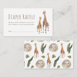 Tarjeta De Recepción Giraffe Safari Baby Shower Diaper Raffle Ticket