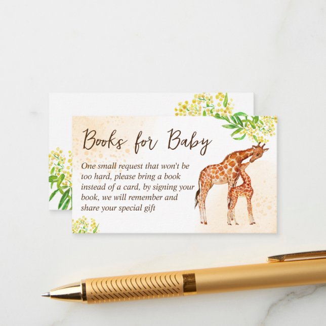 Tarjeta De Recepción Giraffe safari, petición de un libro de ducha para (Anverso/Reverso In Situ)