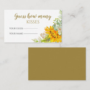 Tarjeta De Recepción Girasol adivina cuántos besos juego de novias
