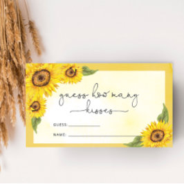 Tarjeta De Recepción Girasol adivina cuántos besos juego de novias