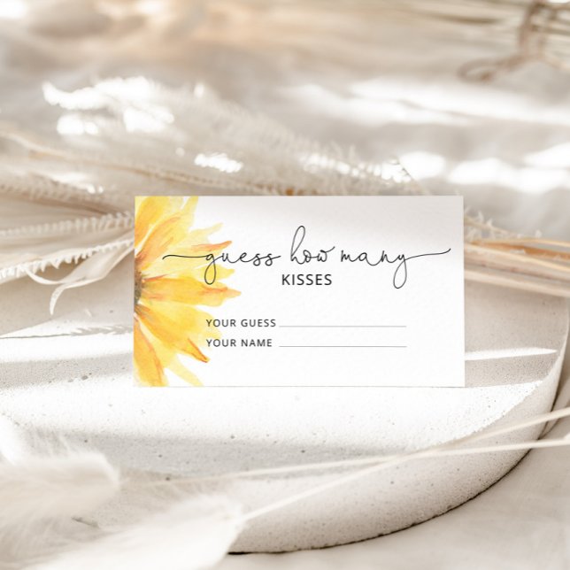 Tarjeta De Recepción Girasol adivina cuántos besos juego de novias (Subido por el creador)