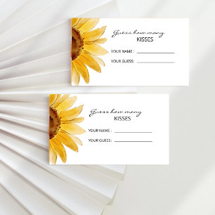Tarjeta De Recepción Girasol adivina cuántos besos juego de novias