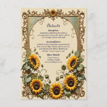 Girasol amarillo con boda de marco de arte