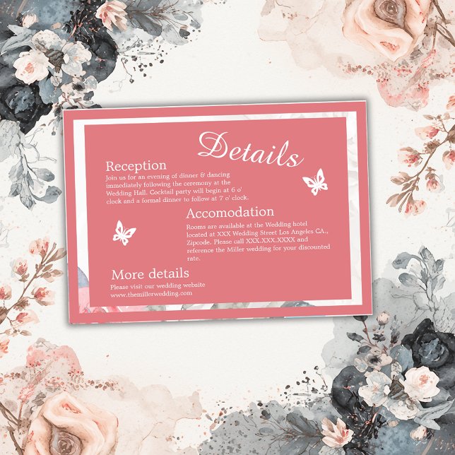 Tarjeta De Recepción girasol floral rosa peony boda (Subido por el creador)