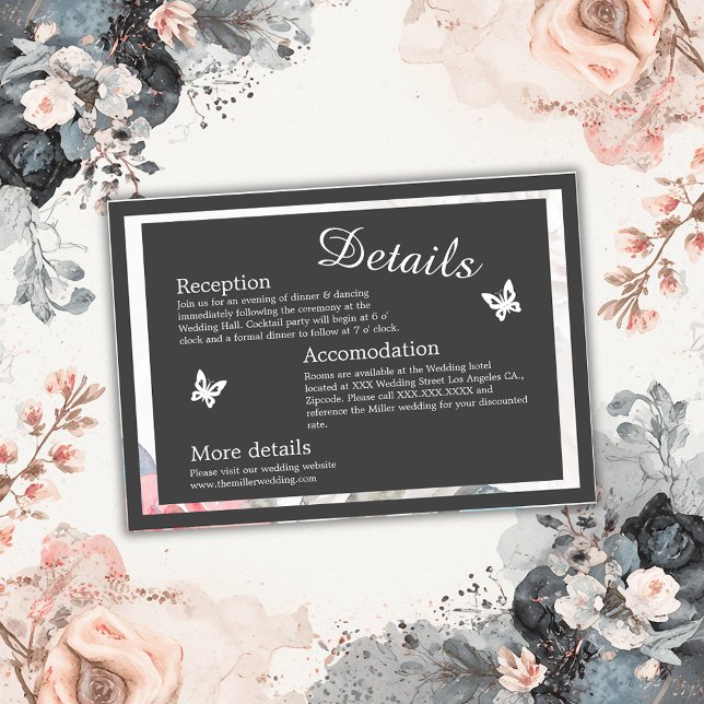 Tarjeta De Recepción girasol floral rosa peony boda (Subido por el creador)