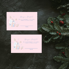 Tarjeta De Recepción Girl Gingerbread Village Diaper Raffle Baby Shower