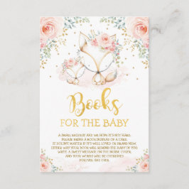 Tarjeta De Recepción Girly Rubor Floral Fox Mommy & Cub Books para bebé