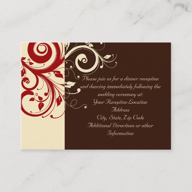 Tarjeta De Recepción Giro inverso marrón/crema/rojo (Anverso)