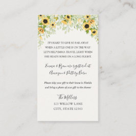 Tarjeta De Recepción Giro Larga distancia de la ducha de bebé inserto