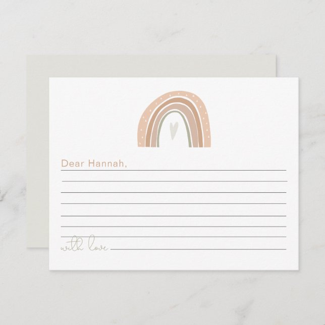 Tarjeta De Recepción GITA Boho Pastel Arcoiris Primera Cápsula de Cumpl (Anverso / Reverso)