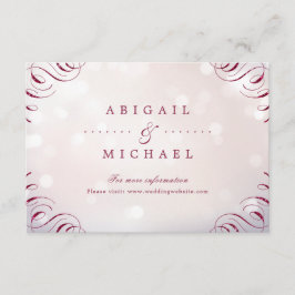 Tarjeta De Recepción Glam burgundy caligrafía inscripción de boda vinta