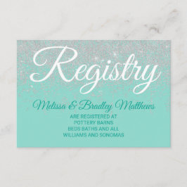 Tarjeta De Recepción Glam White Purpurina parkles registro de regalos V