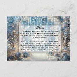 Tarjeta De Recepción Glittering Snowy Forest Boda Enclosure Card