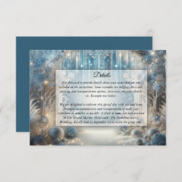Tarjeta De Recepción Glittering Snowy Forest Boda Enclosure Card