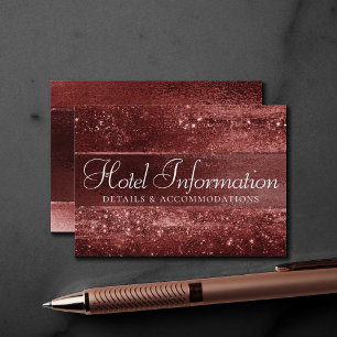 Tarjeta De Recepción Glitzy Red Purpurina Alojamiento para invitados