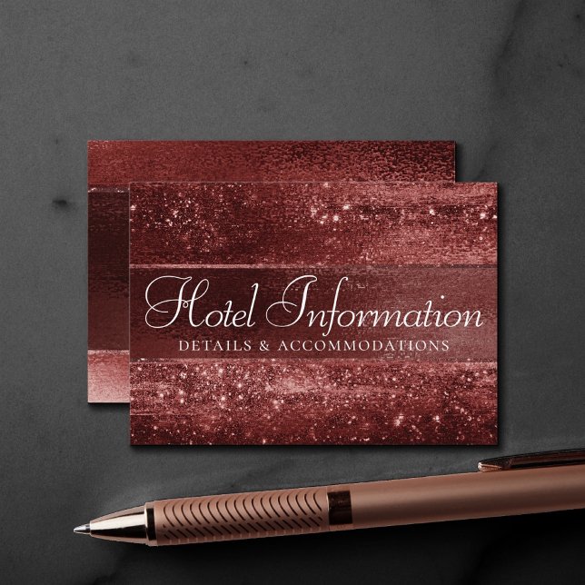 Tarjeta De Recepción Glitzy Red Purpurina | Alojamiento para invitados  (Subido por el creador)
