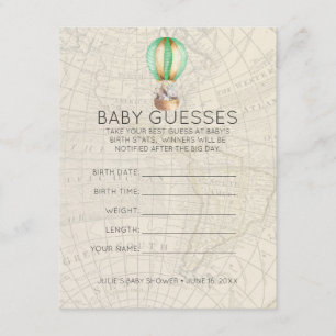 Tarjeta De Recepción Globo Aerostático   Juego de Adivinanzas para Baby