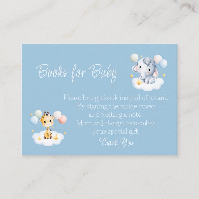 Tarjeta De Recepción Globo de aire caliente Animales Baby Boy Baby Show (Anverso)