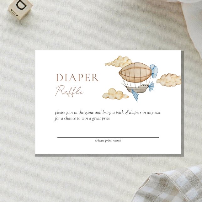 Tarjeta De Recepción Globo de aire caliente blanco Baby Shower Diaper R (Subido por el creador)