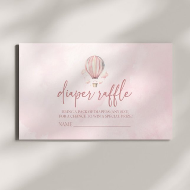 Tarjeta De Recepción Globo de aire caliente rosa Baby Shower Diaper Raf (Subido por el creador)