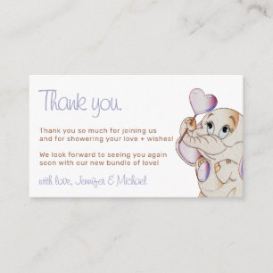 Tarjeta De Recepción Globo de corazón de elefante más lindo en blanco g