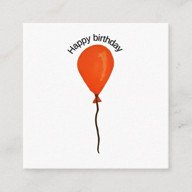 Tarjeta De Recepción globo naranja feliz cumpleaños (Anverso)