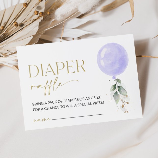 Tarjeta De Recepción Globo púrpura, vegetación, follaje, Raffle de paña (Subido por el creador)