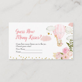 Tarjeta De Recepción Globo rosa de aire caliente adivina cuántos besos 