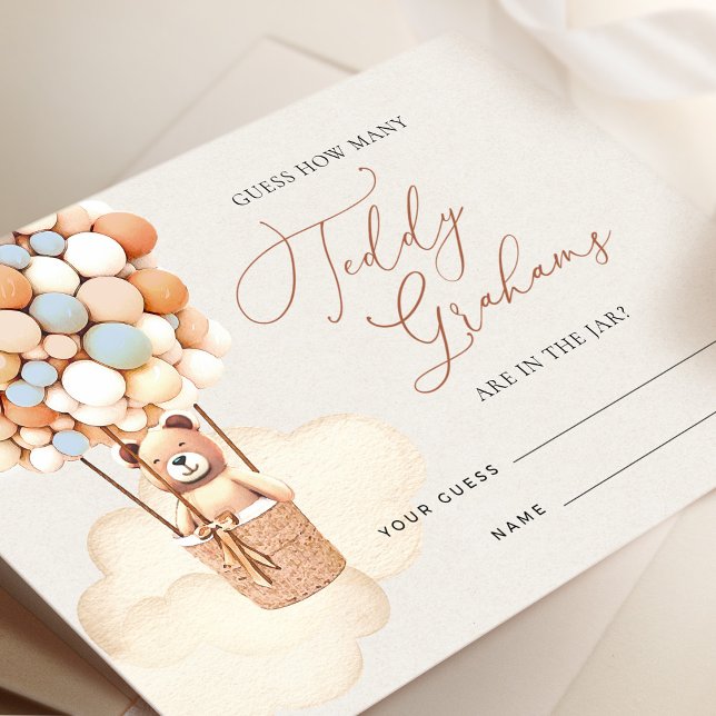 Tarjeta De Recepción Globos azules adivinan cuántas entradas de grihams (Subido por el creador)