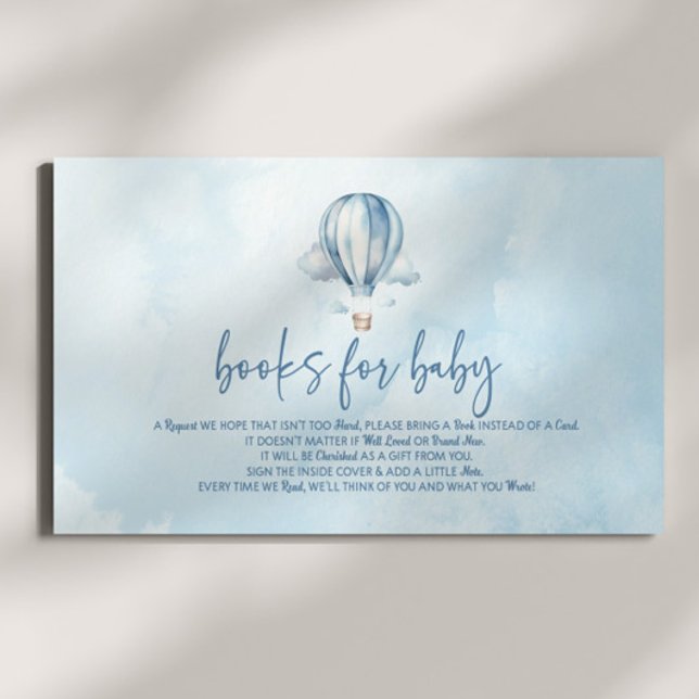 Tarjeta De Recepción Globos Azules De Aire Caliente Baby Shower Libros  (Subido por el creador)