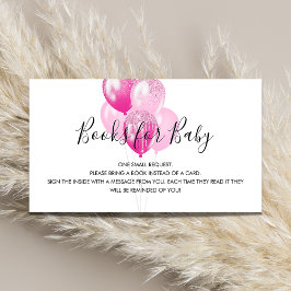 Tarjeta De Recepción Globos blancos rosados chica solicitud de un libro