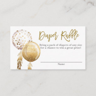 Tarjeta De Recepción Globos blancos y dorados ducha de bebé Diaper Raff