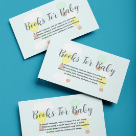 Tarjeta De Recepción Globos de aire caliente Baby Shower Libros Para Be
