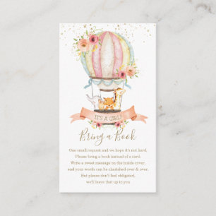 Tarjeta De Recepción Globos de aire caliente cuelgan animales traen un
