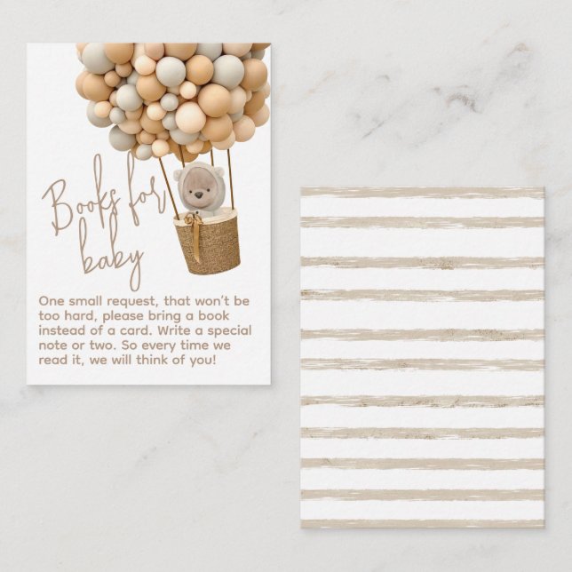 Tarjeta De Recepción Globos de oso Baby Shower moderno neutral de géner (Anverso / Reverso)