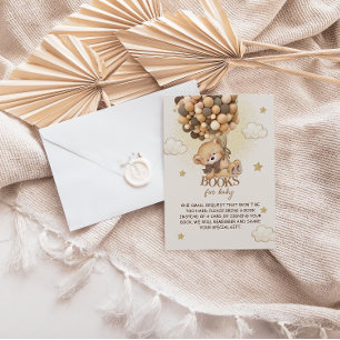 Tarjeta De Recepción Globos de oso beige marrón solicitud de libro