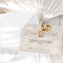 Tarjeta De Recepción Globos de oso Libros de Baby Shower neutrales para