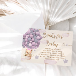 Tarjeta De Recepción Globos De Oso Lino Violeta Lilac Ducha Libros Para