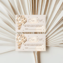 Tarjeta De Recepción Globos de oso marrón Diaper Raffle Baby Shower Enc