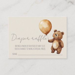 Tarjeta De Recepción Globos de oso Nubes Baby Shower Diaper Raffle