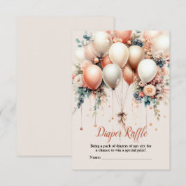 Tarjeta De Recepción Globos Florales Blancos Melocotón Coloridos para F