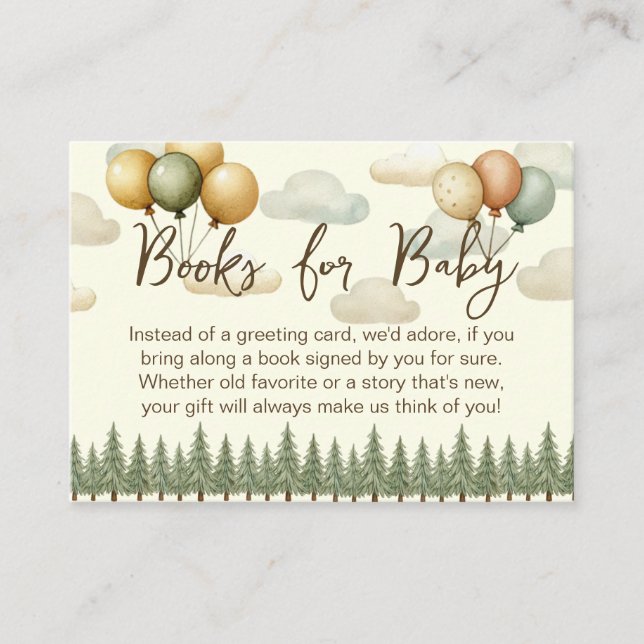 Tarjeta De Recepción Globos flotantes aventuran Baby Shower (Anverso)